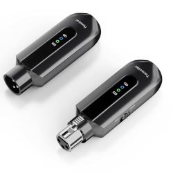 Wireless Microphone Transmitter Receiver, Wireless XLR Adapter Wireless Transmission System 48V Phantom Power for Dynamic Microphone, Audio Mix