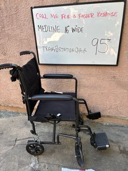 Medline 16" Wide Transport Wheelchair