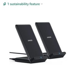 Anker 2 Pack 313 Wireless Charger (Stand), Qi-Certified for iPhone Android Samsung (Black)