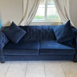 Velvet Couches (Color: Navy Blue)