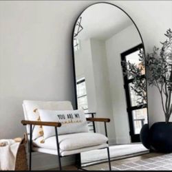 79 x 39 Full size Arch Mirror in Black
