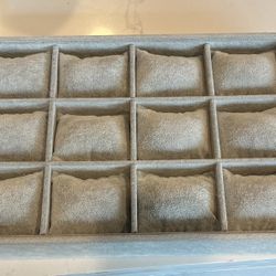 Grey Stackable Jewelry Organizer With Pillows