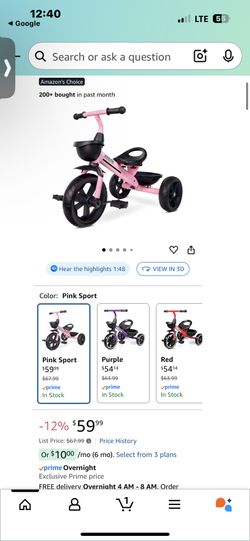 KRIDDO Kids Tricycles Age 24 Month to 5 Years