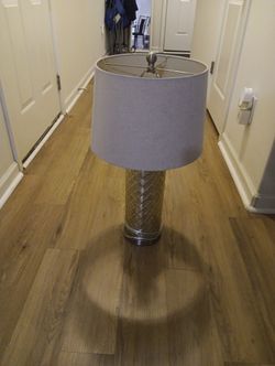 accent lamp shinny silver base, with lamp