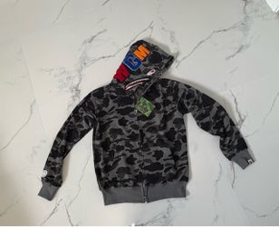 BAPE WGM Shark Full-Zip Camo Hoodie Medium