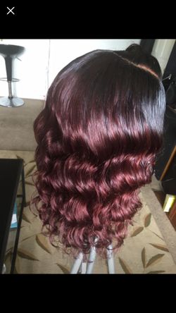 Long human wig hand made hair was black $145 firm