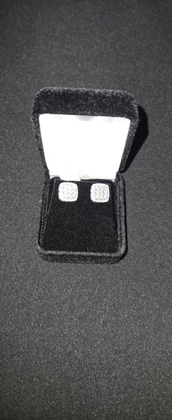 11 mm Sterling Silver Lab Grown Diamond Stud Earrings