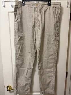 American Eagle Men’s LG Linen Blend Straight-Leg Drawstring Pants 36W X 29L