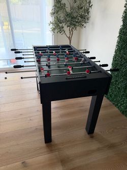 48in Foosball Table, Competition Sized Soccer Table w/ 2 Balls, 2 Cup Holders 2x4ft for Kids, Adults