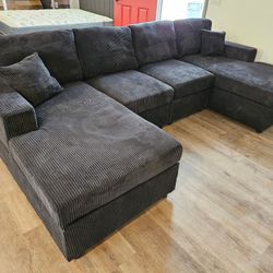 Brand New Sectional Corduroy Doble Chaise $499