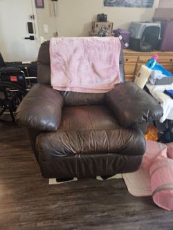 Brown Leather Recliner Chair