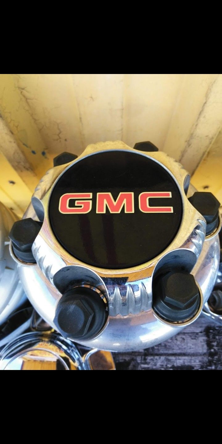 4 Gmc oem factory 6 lug chrome center caps part number #c5129c