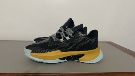 Under Armour Curry Series 7 Basketball Shoes Black Gold Aqua Men’s Authentic
