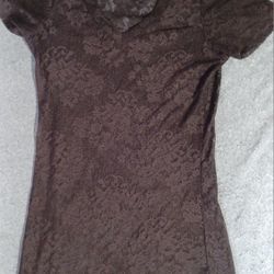 Women's Size Small BKE Buckle Brand Shirt Embroidery Flowers Brown