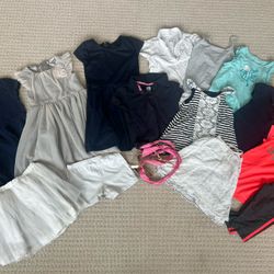 girls size 5 clothing bundle lot short sleeve tops dresses skirts shorts summer abercrombie adidas