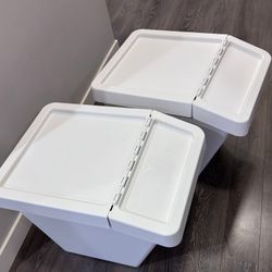 IKEA 2 White Tilt-Out Storage Bins / Trash Cans