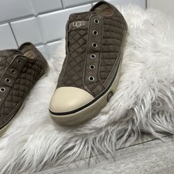 UGG Womens Jemma Quilted Sneakers Size 8 Laceless Low Top