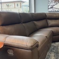 Salvatore genuine leather 5pc Power Reclining Sectional,  Furniture Couch Livingroom Sofa Ashley 