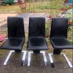 3 Leather Chairs 