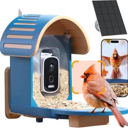 Smart Bird Feeder with Camera, 2.5K UHD Bird Feeder Camera Solar Powerd, Sensitive AI Identification, Instant Alerts Capture Video, IP66 Waterproof fo
