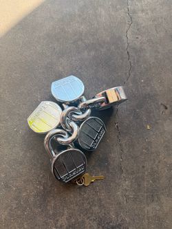 Master Lock Padlocks with Chain and Key