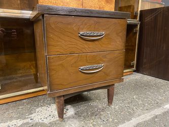 Vintage Wooden 2-Drawer Closed Nightstand