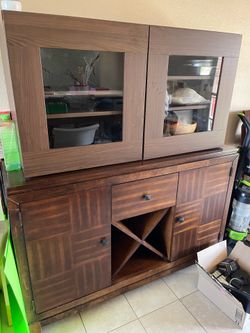 Modern Dining Buffet / Sideboard Cabinet with Hutch ✨