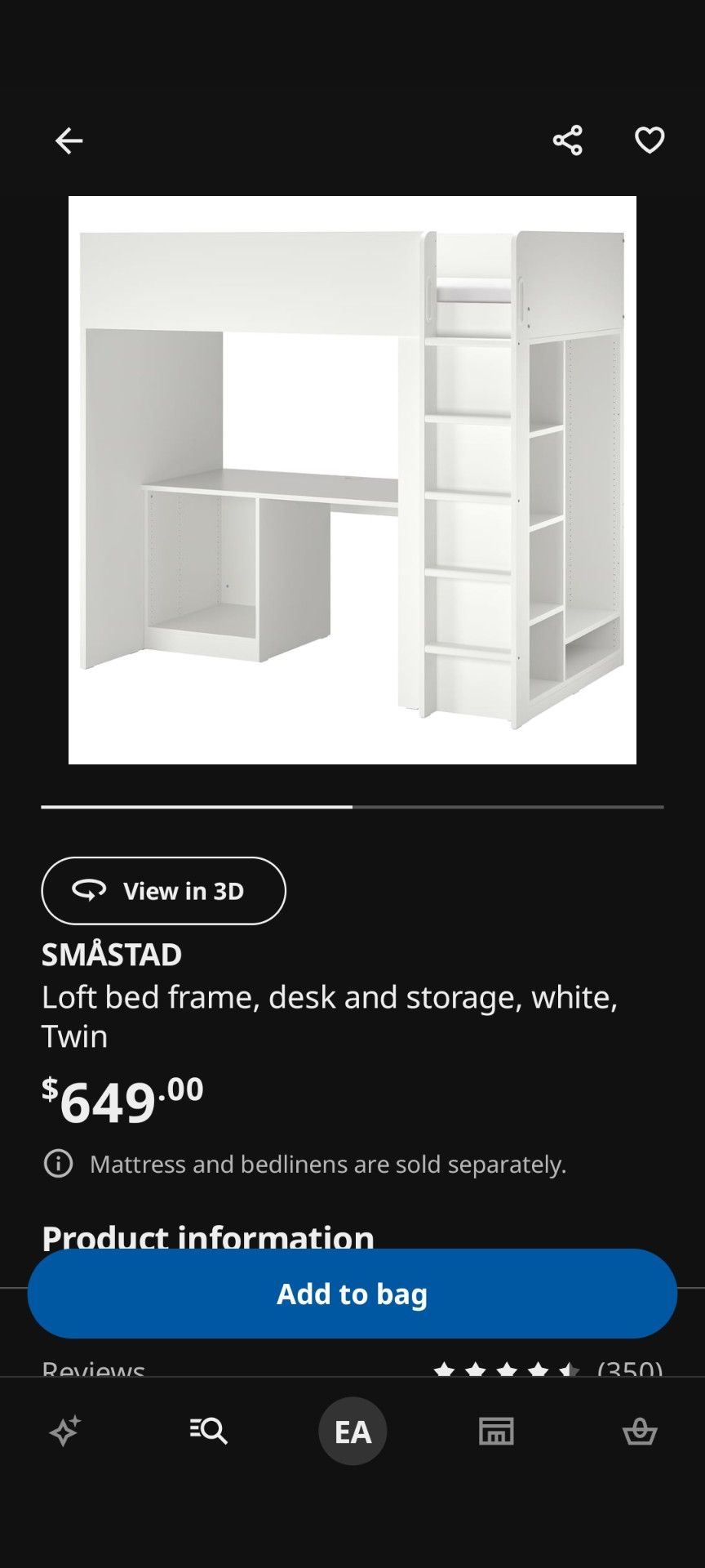 Twin Loft Bed with Desk (2 Of 2)