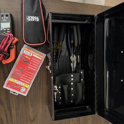 Electrician Tool Lot – Klein Tools + Metal Toolbox