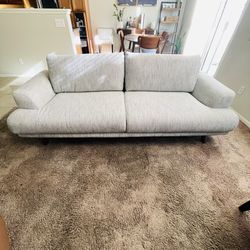 Mid Century Modern Sofa Twill Fabric Off White Jerome’s Furniture 
