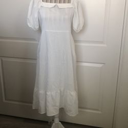 White Dress with Popup Sleeve
