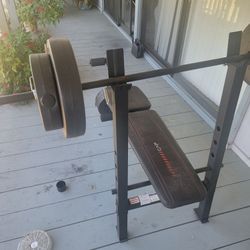 Weight Bench Plus 100 Pounds Of Weights