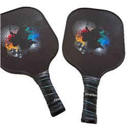 2 Niupipo Pickleball MX-06 NSPA Paddle Black Graphite Lightweight Padded Handle