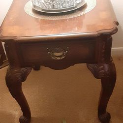 2  Cherry Brown Wood End Tables 
