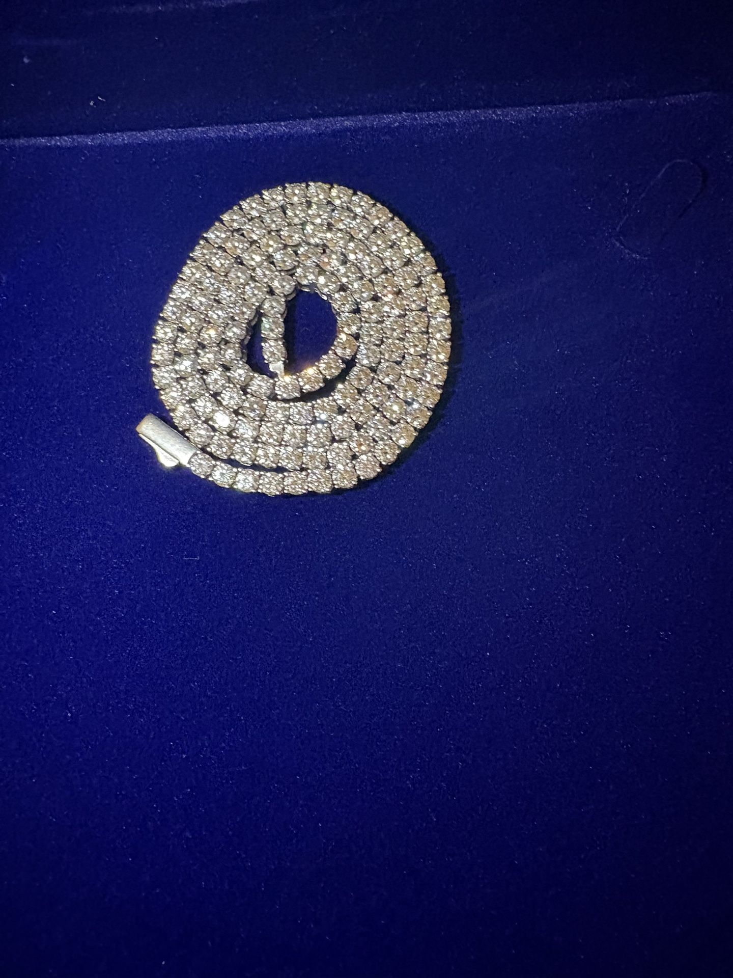 22-Inch Moissanite Tennis Necklace, 12.4ct-43.8ct Lab Created Diamond Necklace for Men Women 18k White Gold Plated 925 Tennis Necklace VVS1