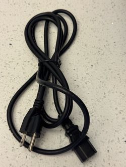 Black 3-Prong AC Power Cord Cable computer Monitor