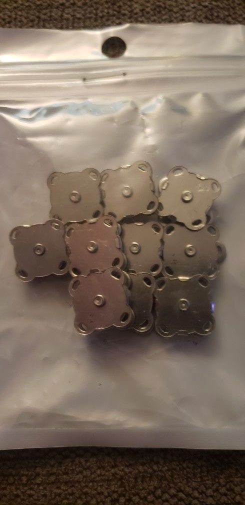 10 Sets Sew in Magnetic Plum Blossom Bag Button, Snaps, Clasps for Purses Bags Clothes (14.8mm, Silver)

