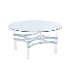 Round Coffee Table Pearl Silver