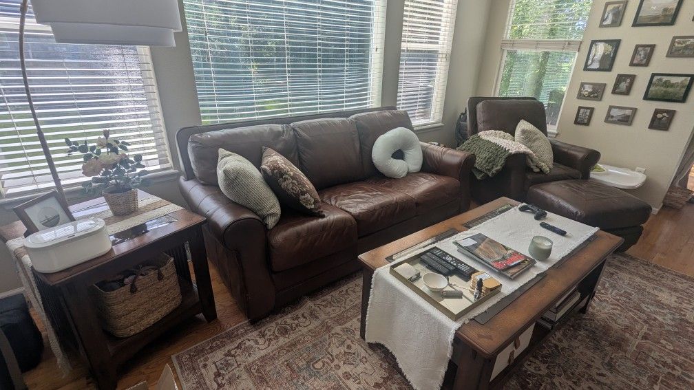 Brown Leather Sofa