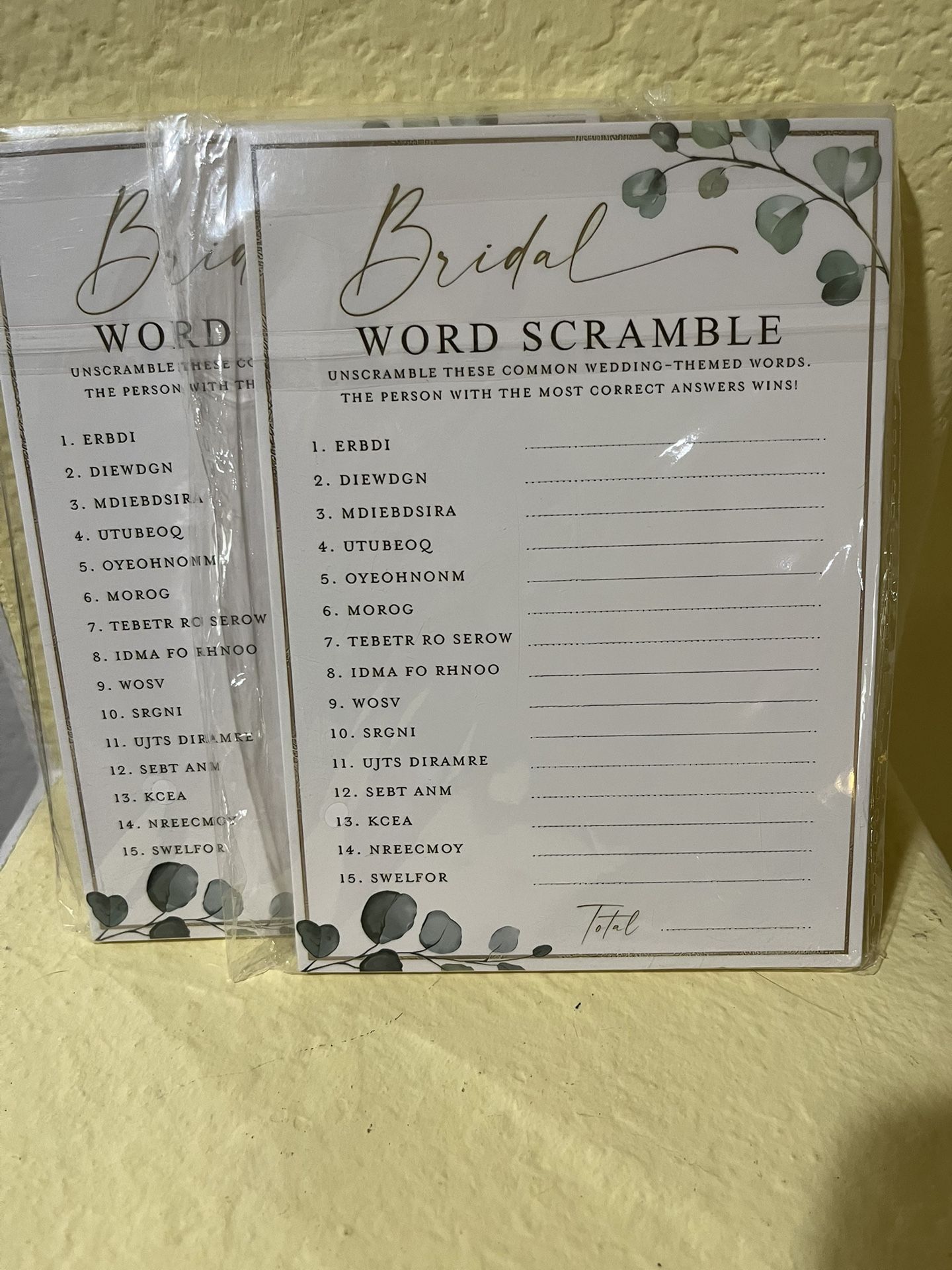 Bridal Shower Word Scramble