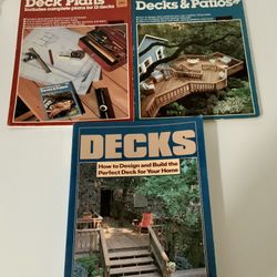 Lot of 3 Deck Plans & Deck Construction Books
