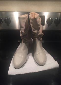 Winter White Leather / Suede Leather Top