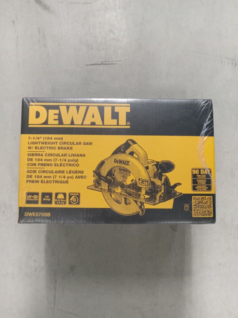 DEWALT 7-1/4" (184mm) LIGHTWEIGHT CIRCULAR SAW W/ ELECTRIC BRAKE (model #DWE575SB)