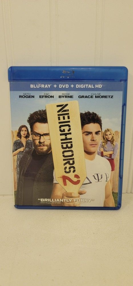 $5 BLU RAY MOVIE. NEIGHBORS 2. BLU RAY / DVD ONLY. NO DIGITAL. $5 OR TRADE FOR A MOVIE TITLE I DO NOT ALREADY OWN.