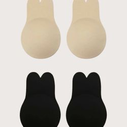 Invisible Brassy Breast Lift Push Up2 Pair  Bra Silicone Nipple Sticky Cover 4 P