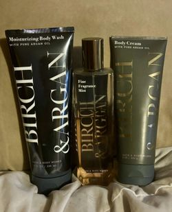 Rare/Discontinued Bath & Bodyworks: Birch & Argan  Mist, Body Cream & Body Wash.