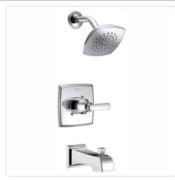 Delta Ashland 1-,handle pressure balance tub and shower faucet trim kit in chrome