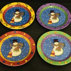 Sango Sweet Shoppe Christmas Snowman Salad Plates
