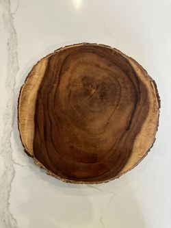 Threshold Round Bark Edge Platter