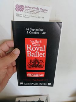 Vintage 1985 Sadler's Wells Royal Ballet Program Booklet & Ticket Stub London